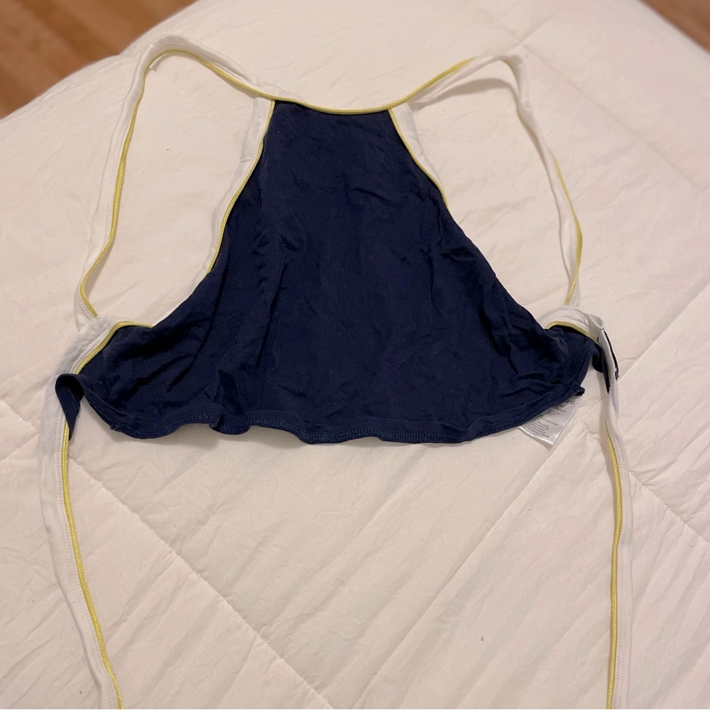 Super cute Urban Outfitters navy blue crop backless top